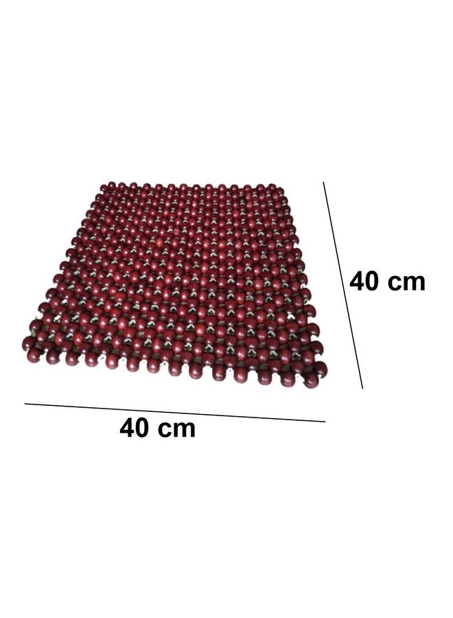 Q1 Beads وسائد مقعد كرسي داخلي من خرز Q1 SMRN خشبية لتخفيف آلام الظهر، توفر الدعم والراحة (صغيرة، مارون) - Image 2
