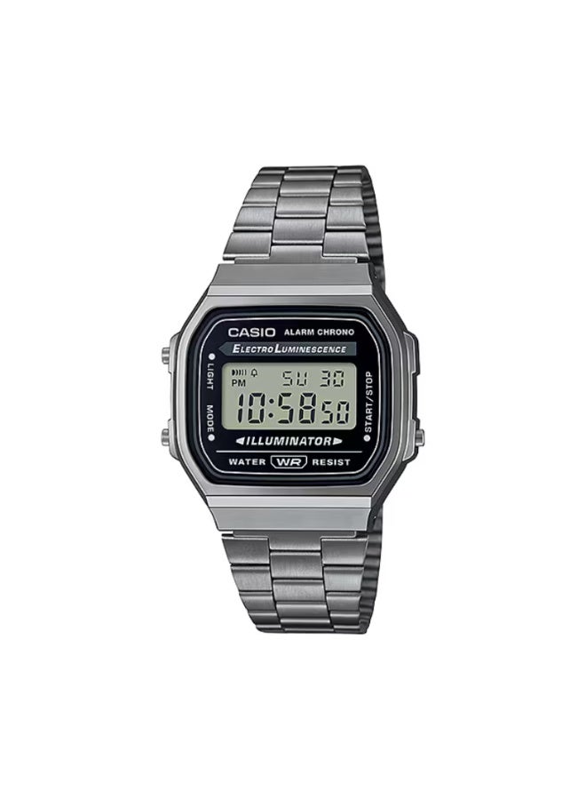Casio A168WGG-1ADF Unisex Digital Watch, Water Resistant, 7-Year Battery, EL Backlight – Gunmetal/Black - Image 1