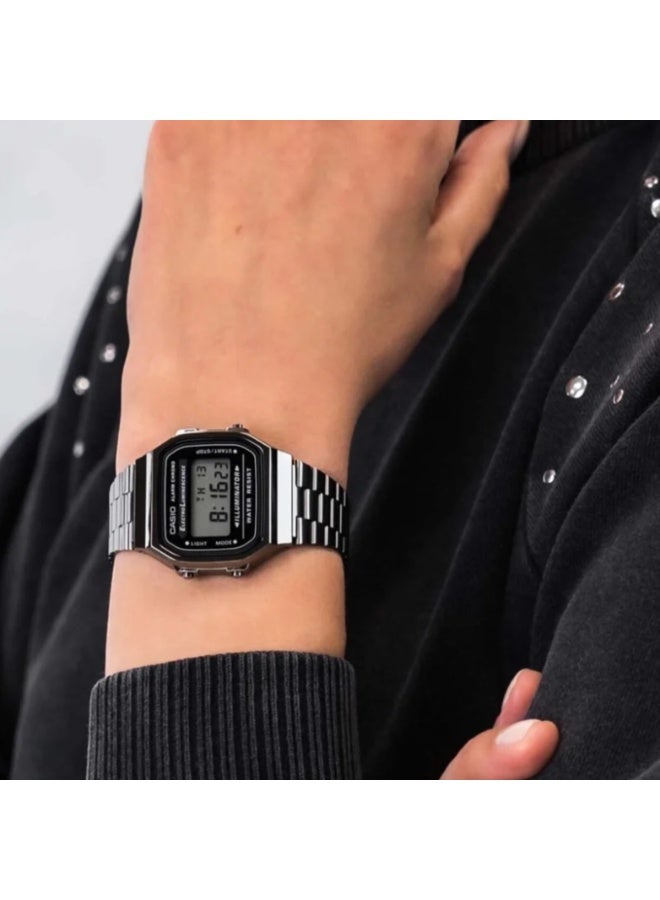 Casio A168WGG-1ADF Unisex Digital Watch, Water Resistant, 7-Year Battery, EL Backlight – Gunmetal/Black - Image 4