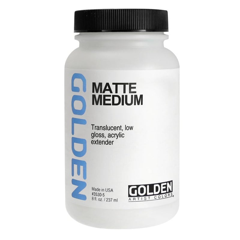 Golden Artist Colors Matte Medium by GOLDEN, 8 fl. oz. Jar, Professional Acrylic Medium, Semi-Transparent - Image 1