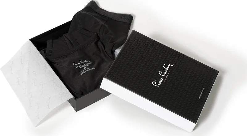 بيير كاردان Men's Black Stretch Athlete Boxer Suit 3 Pieces