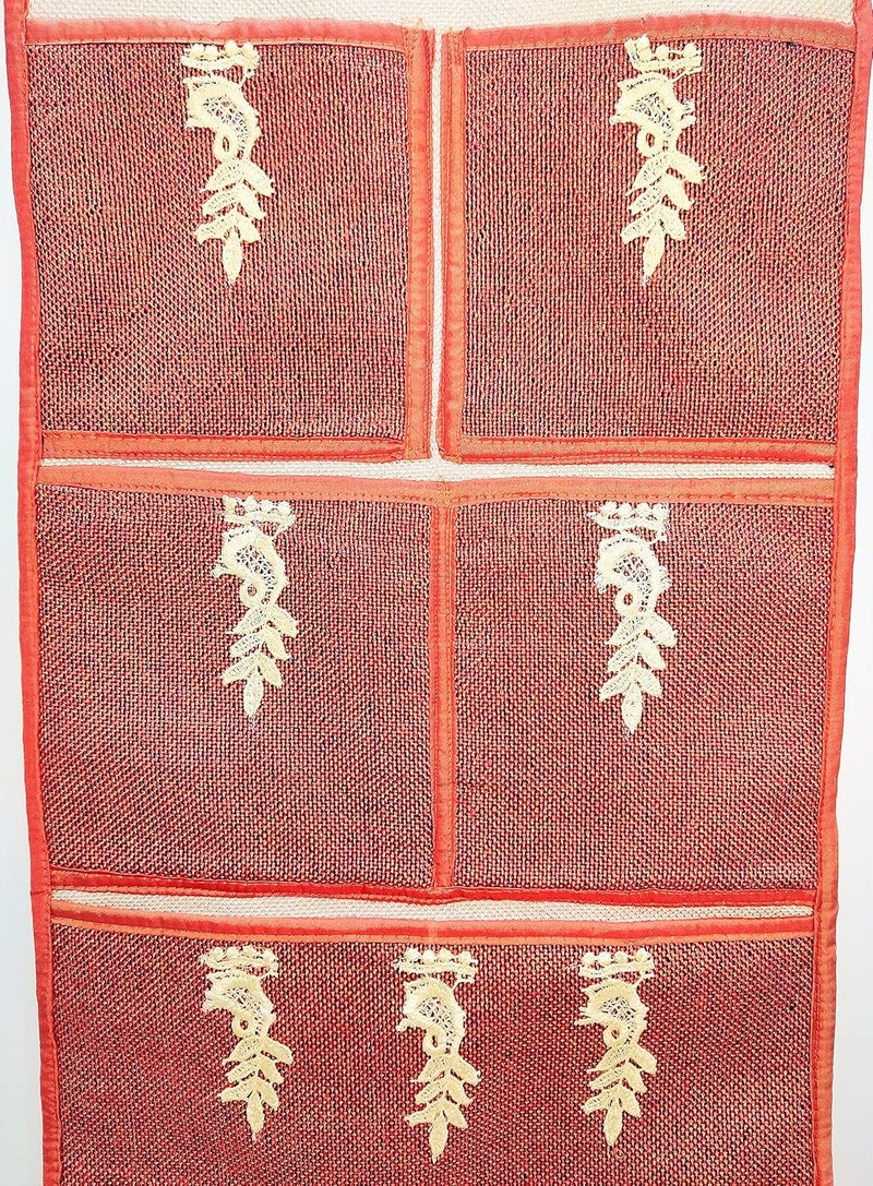 GROKI Jute & Cotton Multiuse Wall Hanging Storage 5 Pockets Organizer Letter Magazine Holder for Home Office - Orange - Image 2