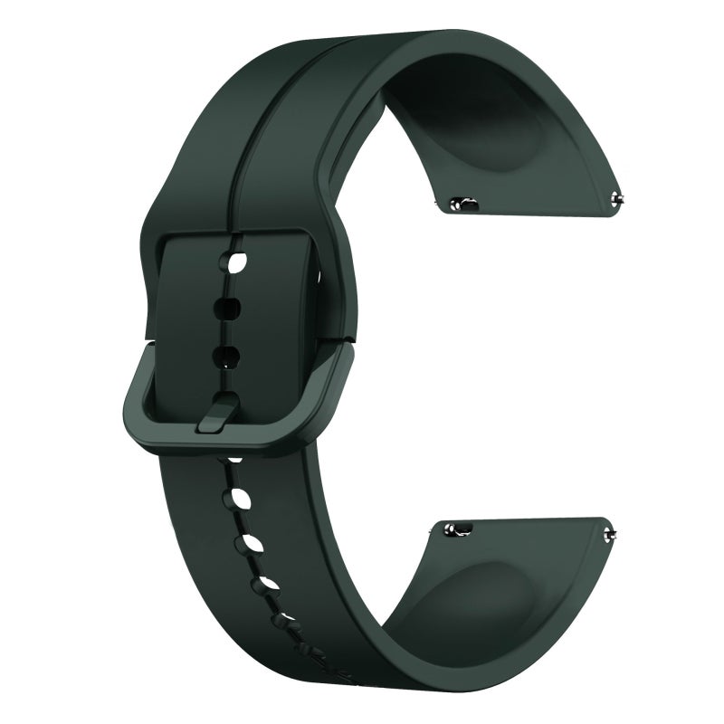 S-TOP For Garmin Forerunner Sq2 20mm Loop Silicone Watch Band(Dark Green) - Image 2