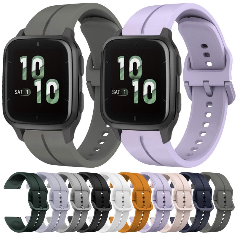 S-TOP For Garmin Forerunner Sq2 20mm Loop Silicone Watch Band(Dark Green) - Image 3