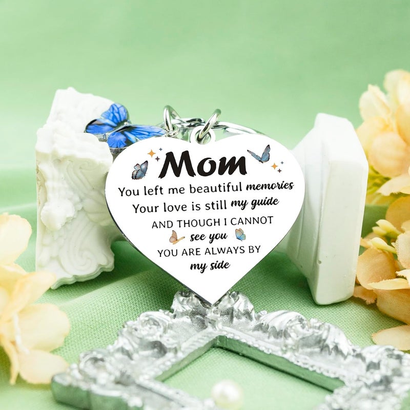 igvean Sympathy Gift Memorial Keychain Gifts for Loss of Mother Father in Memory of a Loved One Bereavement Condolence Remembrance Gifts in Loving Memory Keyring - Image 3