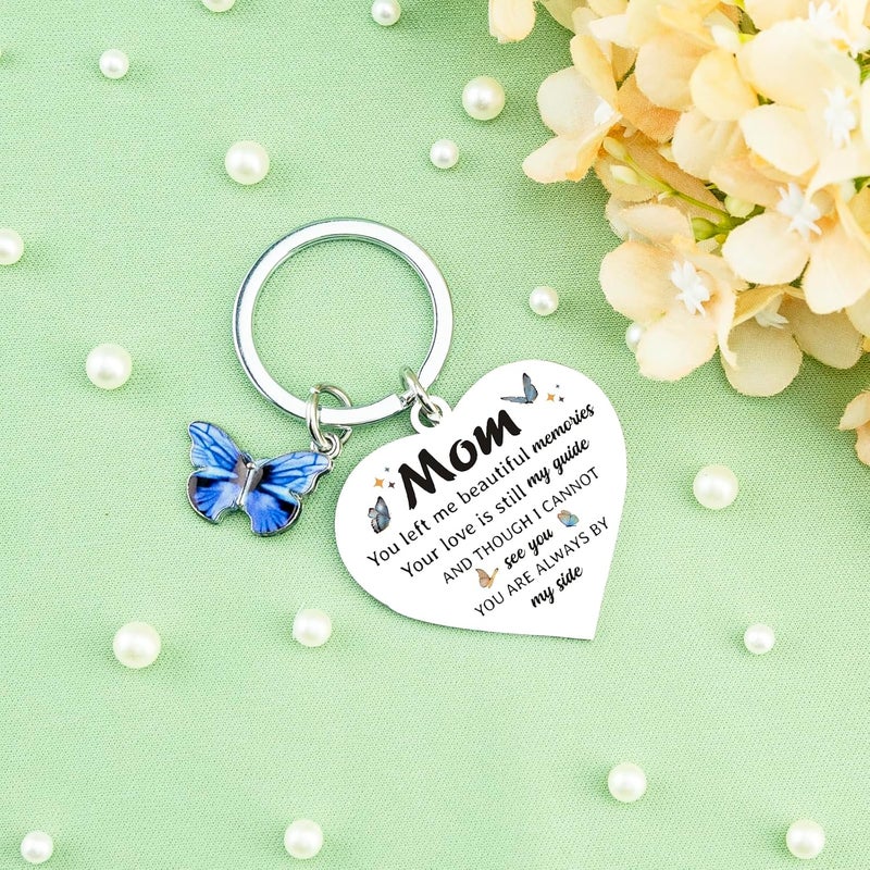 igvean Sympathy Gift Memorial Keychain Gifts for Loss of Mother Father in Memory of a Loved One Bereavement Condolence Remembrance Gifts in Loving Memory Keyring - Image 2