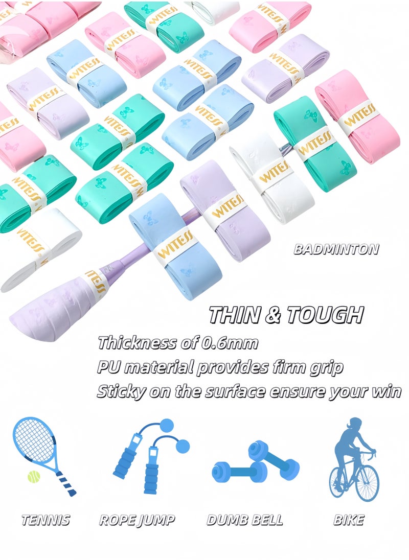 Generic - 3-Pack Sticky Butterfly Pattern Anti-Slip Racket Grip Tape, Green, Super Absorbent, Breathable, and Quick-Dry Overgrip for Tennis, Badminton, and Pickleball Rackets, Professional Quality, Tennis Overgrip, Pickleball OverGrip, Racket Overgrip, Padel Tennis Racket Over Grip. - Image 1