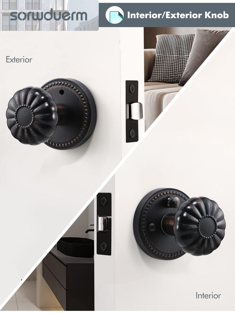 Sorwduerm Oil Rubbed Bronze Door Knobs Privacy Door Knob Door Knob Interior Door Knobs For Bedroom And Bathroom Zinc Alloy 2 Pack - Image 5