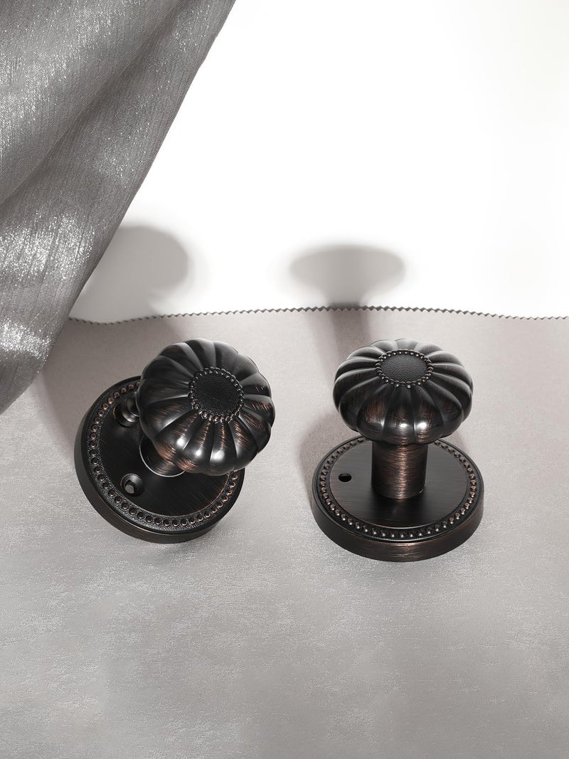 Sorwduerm Oil Rubbed Bronze Door Knobs Privacy Door Knob Door Knob Interior Door Knobs For Bedroom And Bathroom Zinc Alloy 2 Pack - Image 2