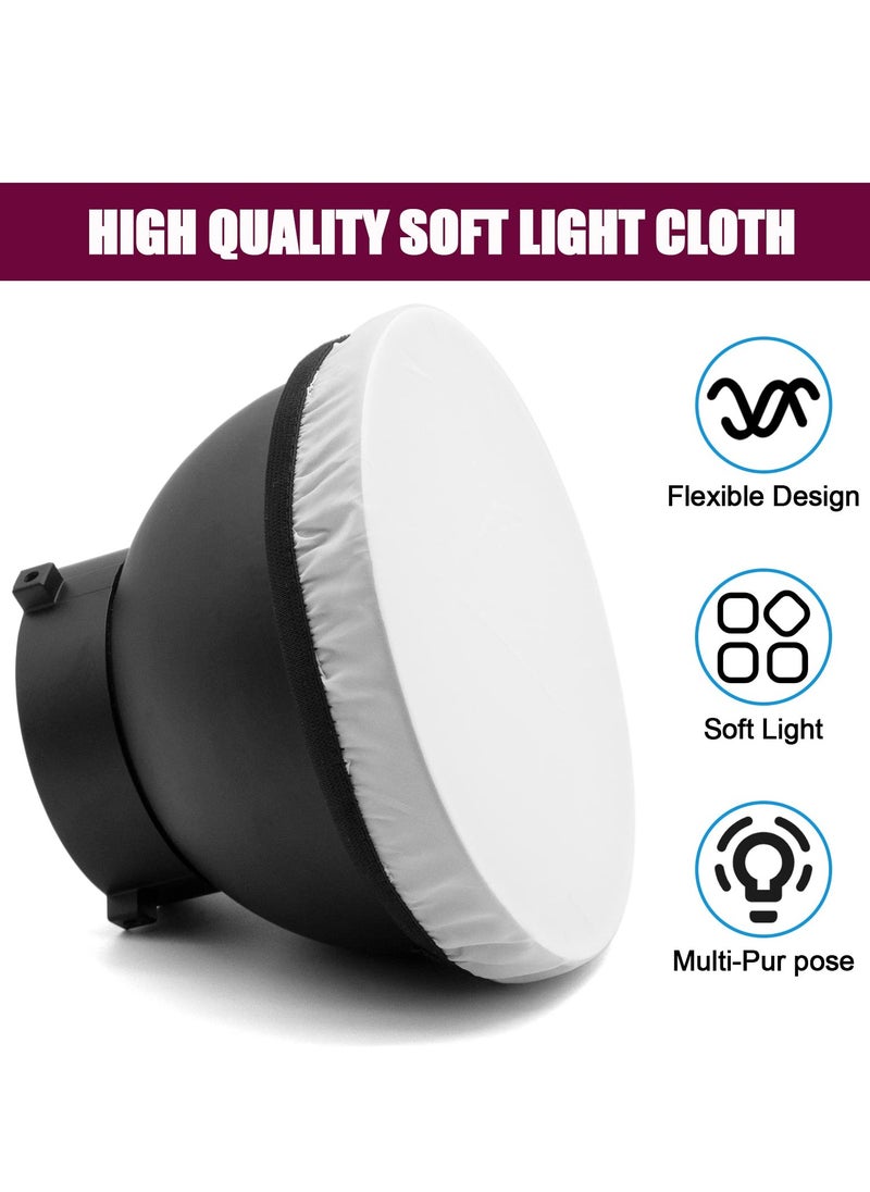 SYOSI Diffuser Lamp Sock Soft Diffuser Lamp Cover, , 4Pcs White Lampshade Reflector Lamp Sock,7 Inches/ 18 cm Standard Cloth Diffuser Light Sock for Strobe Flash LED Video Light  - Image 3