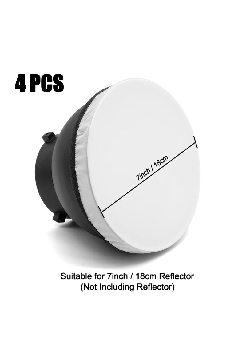 SYOSI - Diffuser Lamp Sock Soft Diffuser Lamp Cover, , 4Pcs White Lampshade Reflector Lamp Sock,7 Inches/ 18 cm Standard Cloth Diffuser Light Sock for Strobe Flash LED Video Light - Image 1