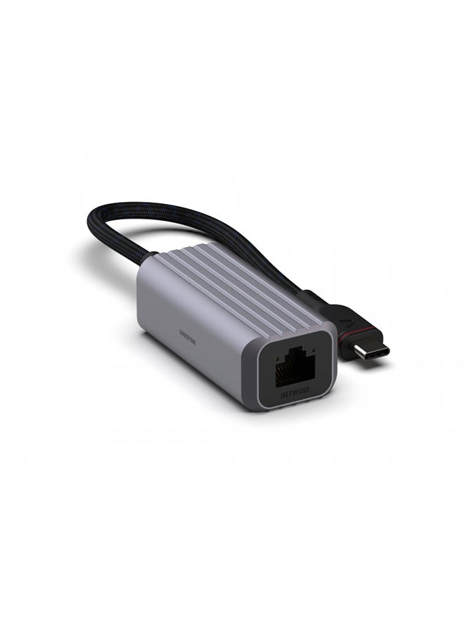 Unisynk USB-C TO NETWORK ADAPTER 1GBPS GREY, 1x Network (up to 1 Gbit/s*) - Image 2
