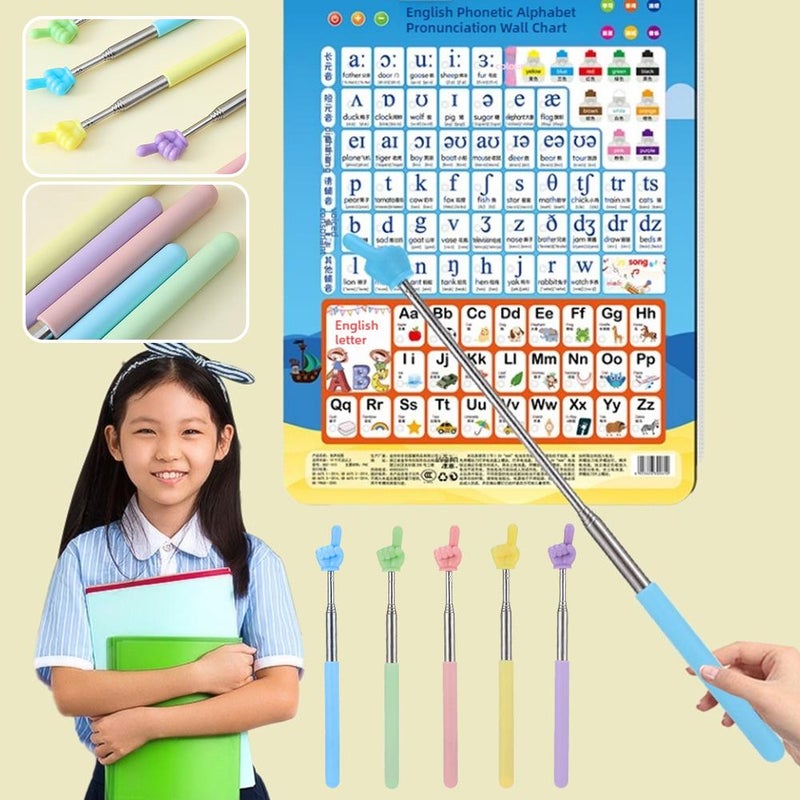 Telescopic finger reading stick, finger telescopic reading stick, point reading teaching aid, pointer, baton, teacher's teaching stick - Image 5