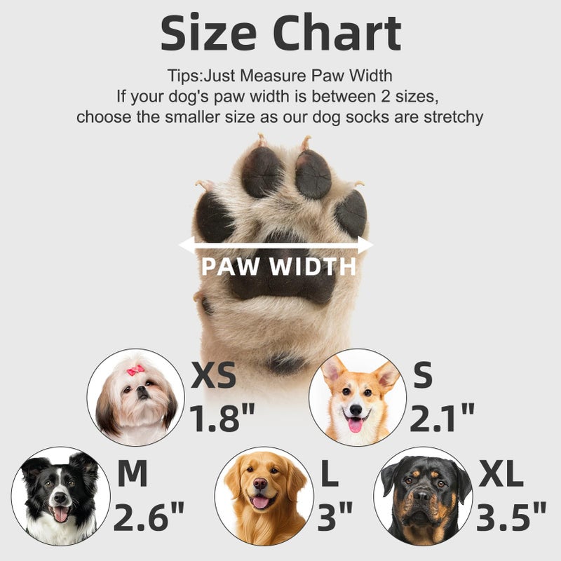 Nesayver Dog Socks Shoes to Prevent Licking Paws for Hardwood Floors, Pet Booties for Hot Pavement with Grip Traction Control, Winter Boots & Paw Protectors for Small Medium Large Senior Dogs,Black M - Image 2