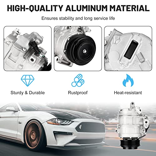 ILONPA New AC Air Condition Compressor with Clutch for Ford Explorer 2011-2019 3.5L (Note:2013-2019 Ford Explorer 3.5L not fit Turbocharged), for Ford Police Interceptor Utility 2013-2015 3.7L - Image 5