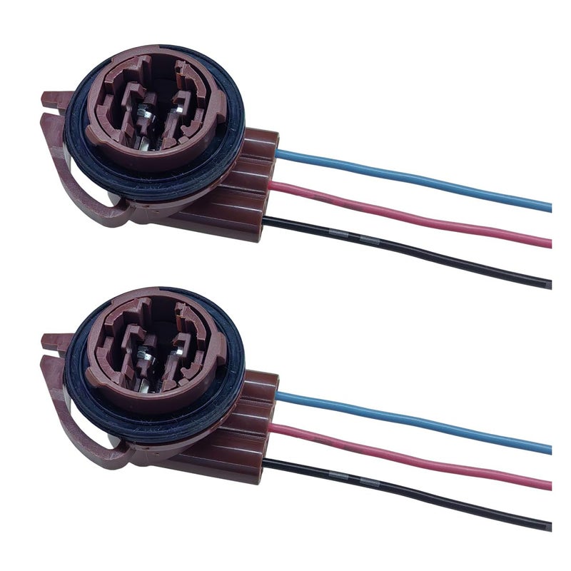 BDZMC 2PCS 3156 3157 PreWired Harness Sockets LED Bulbs Socket Adapter Pigtail Connector Socket Connector Harness Fits for Turn Signal Bulb BrakeTail LightDRL Lamp 2Pack - Image 3
