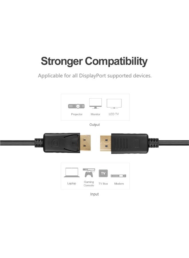 UNITEK كابل DisplayPort 1.2، كابل DP 1.2، 4K@60Hz، 2K@165Hz، 2K@144Hz، كابل Display Port عالي السرعة مطلي بالذهب، سلك نحاسي ممتاز لشاشات الألعاب، التلفاز، الكمبيوتر الشخصي، اللابتوب - Image 2