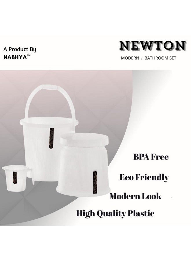 Nabhya Newton Combo of 3 pcs Bathroom Accessories Set Plastic Bathroom Set with 20Ltr Plastic Bucket, Small Mug and Big Stool for Home, Kitchen & Bathroom (Transparent) - Image 3