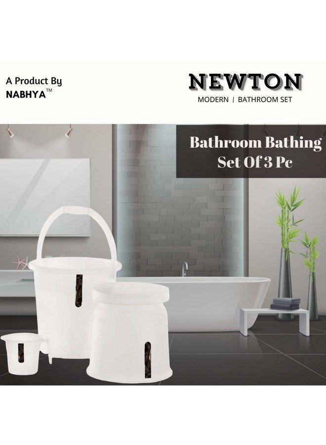 Nabhya Newton Combo of 3 pcs Bathroom Accessories Set Plastic Bathroom Set with 20Ltr Plastic Bucket, Small Mug and Big Stool for Home, Kitchen & Bathroom (Transparent) - Image 4