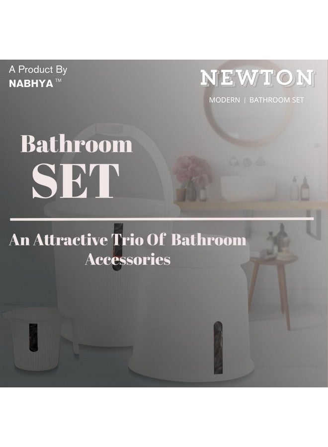 Nabhya Newton Combo of 3 pcs Bathroom Accessories Set Plastic Bathroom Set with 20Ltr Plastic Bucket, Small Mug and Big Stool for Home, Kitchen & Bathroom (Transparent) - Image 2