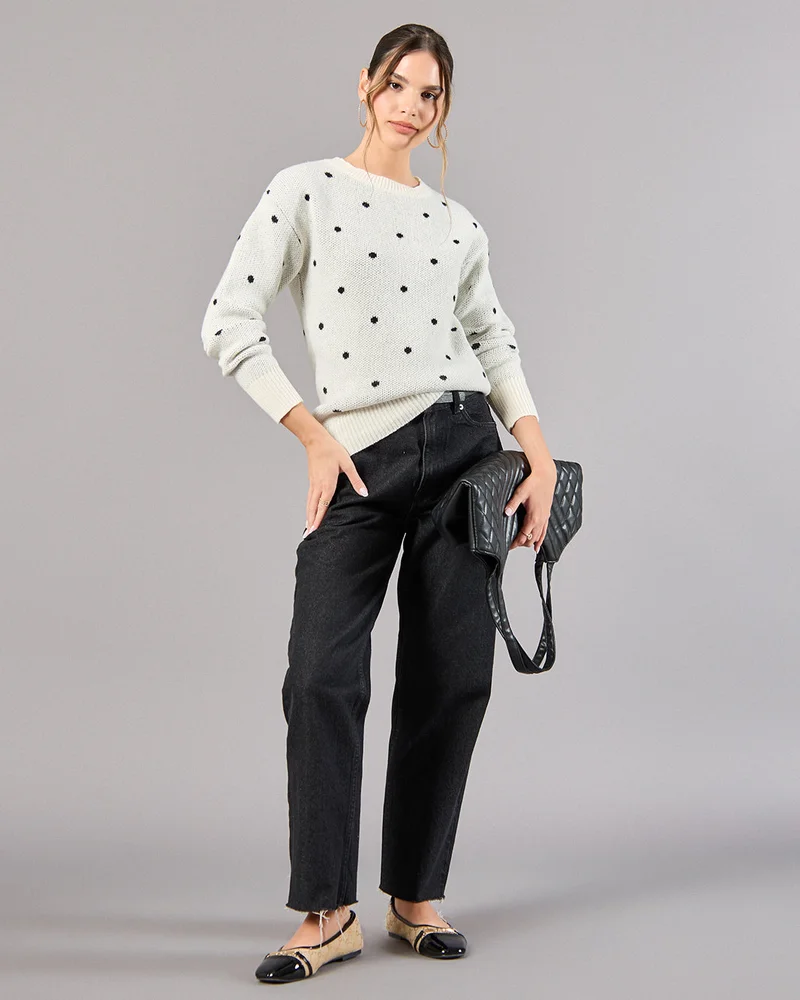 ردتاغ Women Ivory Embellished Pullover