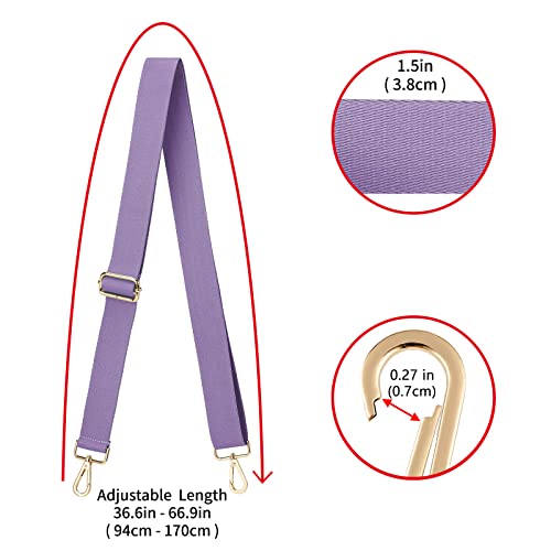 ZOOEASS Wide Shoulder Strap (Solid),Adjustable Replacement Belt Crossbody Canvas Bag Handbag (Purple) - Image 3