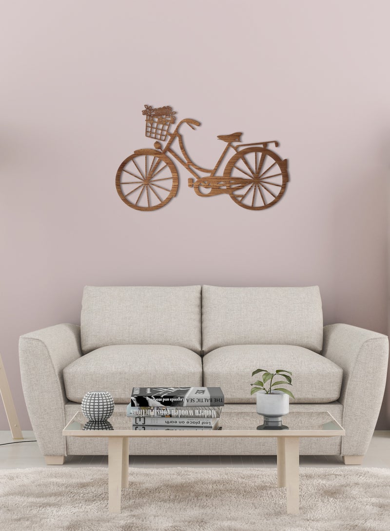 هوم جاليري لوحة فنية جدارية على شكل دراجة بخشب 70x110 لون - Image 2