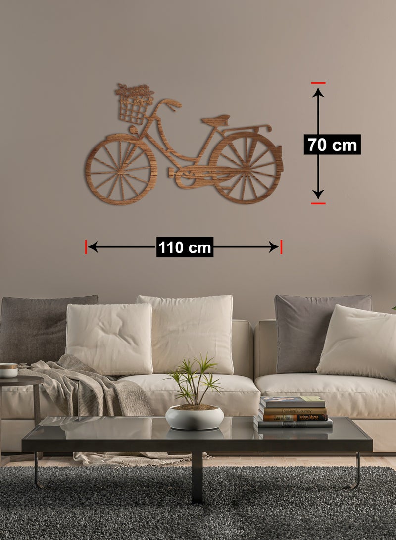 هوم جاليري لوحة فنية جدارية على شكل دراجة بخشب 70x110 لون - Image 3