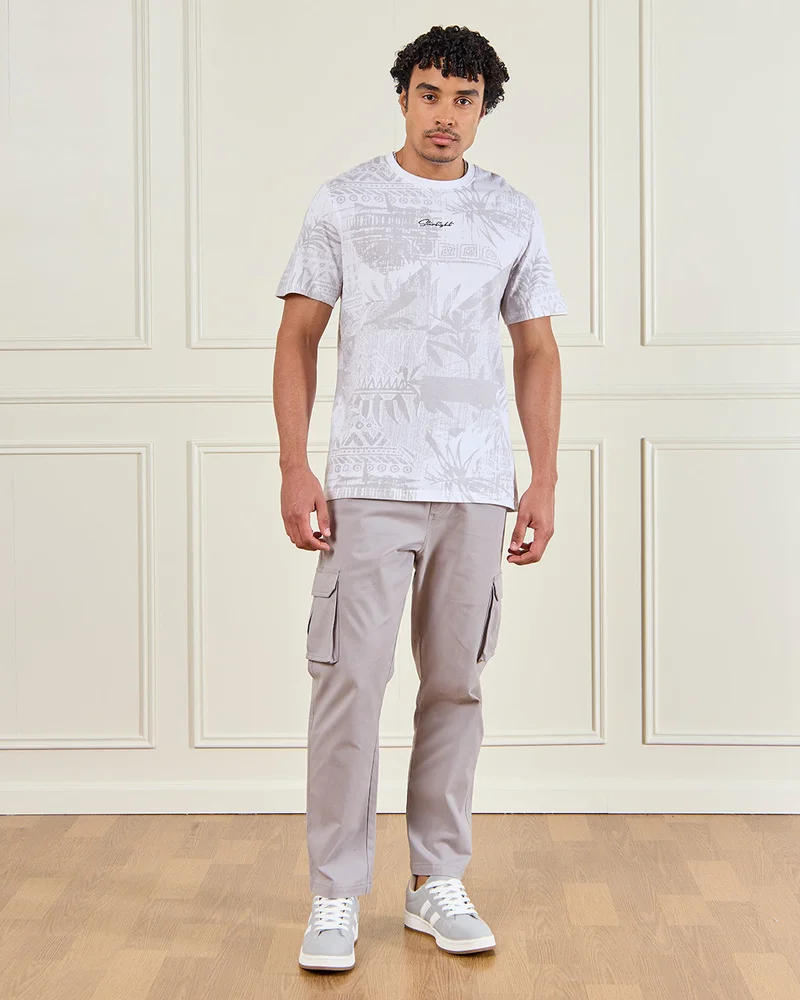 ردتاغ Men White Printed T-Shirt