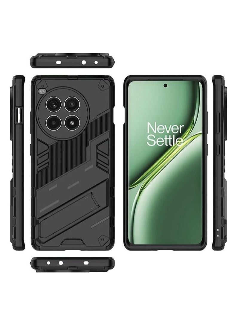 Case Compatible with OnePlus Ace 3 Pro 5G, 2-in-1 TPU+PC Dual Layer Combo Shockproof Ultra-Thin Protective Phone Back Cover with Kickstand