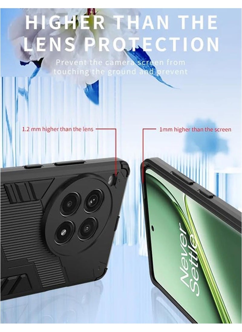 Case Compatible with OnePlus Ace 3 Pro 5G, 2-in-1 TPU+PC Dual Layer Combo Shockproof Ultra-Thin Protective Phone Back Cover with Kickstand