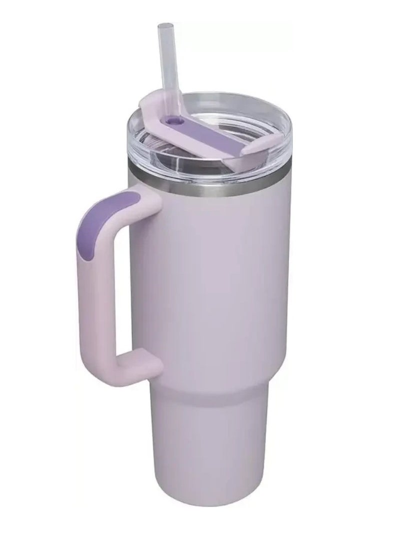 Stanley - 40oz H2.0 Quencher Tumbler – Orchid Matte Finish, Durable & Spill-Proof – Keeps Drinks Ice-Cold for 12 Hours, Hot for 7 Hours – Featuring Ergonomic Handle, Reusable Straw, and Leak-Proof Lid – Ideal for Water, Coffee, Tea, Smoothies, and More - Image 1
