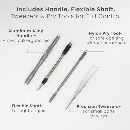 Portronics Bit Box 2, 128-in-1 Screwdriver Kit with Phillips, Flathead, Torx, Pentalobe, Wrench Bits, Flexible Shaft, Tweezer, Spudger & Magnetic Handle for Laptop, Mobile, Car & Electronics Repair - Image 3