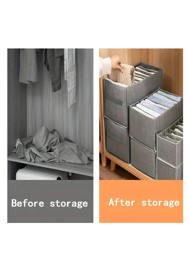 Angmei - 4pcs Foldable Clothes Storage Box, Trousers Clothes Jeans Storage Box, Wardrobe Clothes Storage Box, Underwear Socks Storage Box - Image 1
