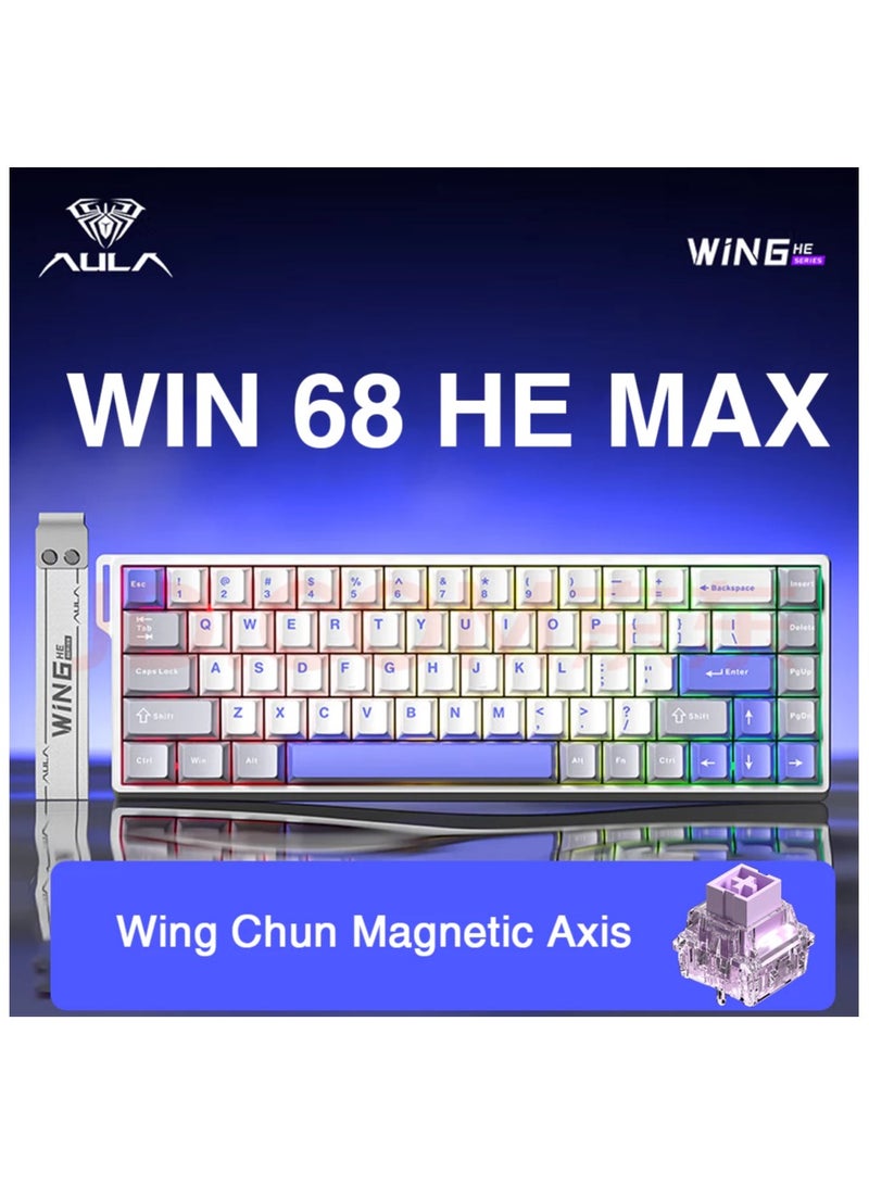 AULA WIN68HE Max Magnetic Keyboard RT Gaming Wired RGB Hot-swap 8kHz low latency Mechanical Keyboard (Wing Chun Magnetic Axis) - Image 1