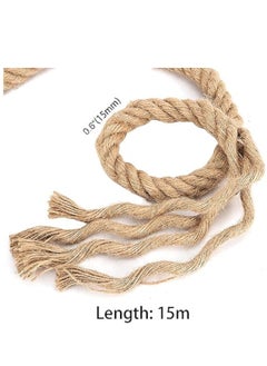 Generic Thick Rope Jute Rope Natural Hemp  for DIY Crafts  49 FT 15 MM 3/5 Inch  - Image 2
