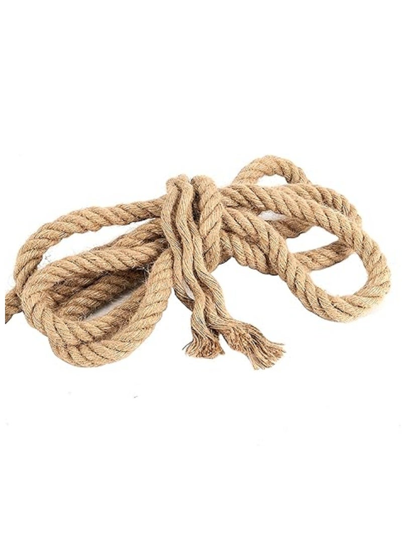 Generic حبل سميك من حبل الجوت من القنب الطبيعي للحرف اليدوية 49 قدم 15 مم 3/5 بوصة  - Image 3