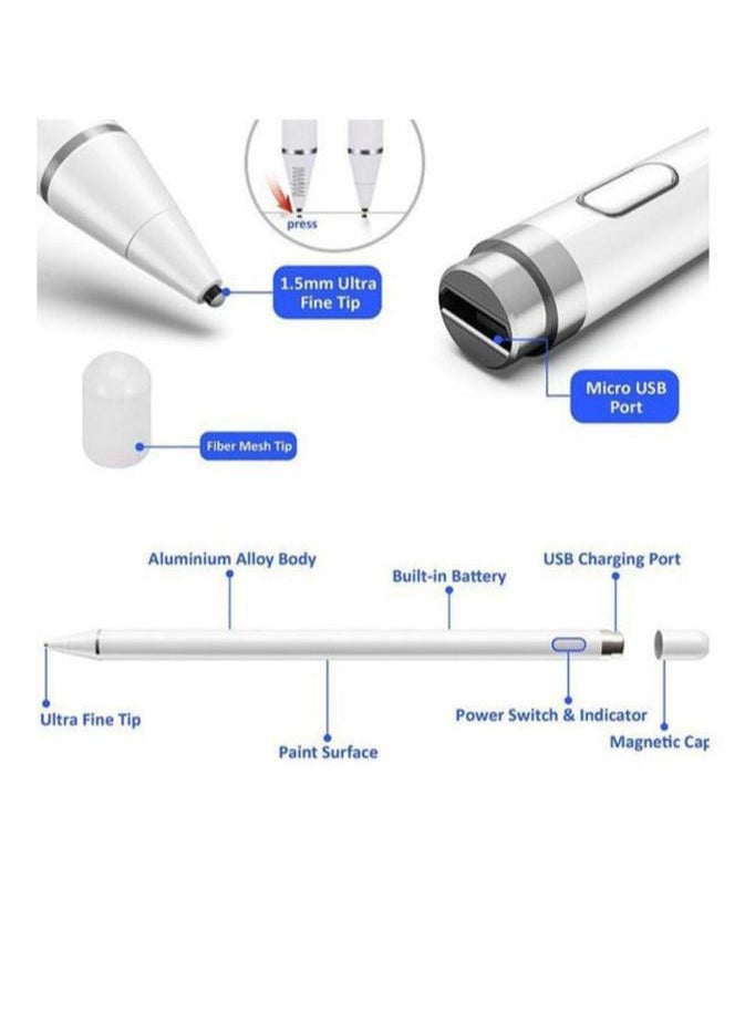 High  Tech Smart iPad Stylus Pen for iPad  Tab  Midpad White  - Image 5