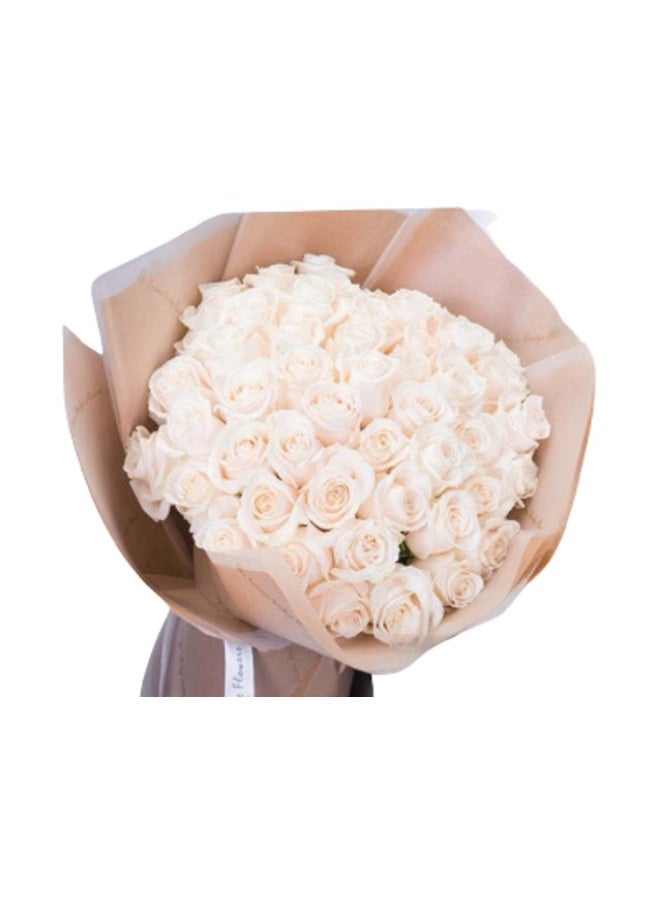 Generic 50 Premium White Roses Bouquet 