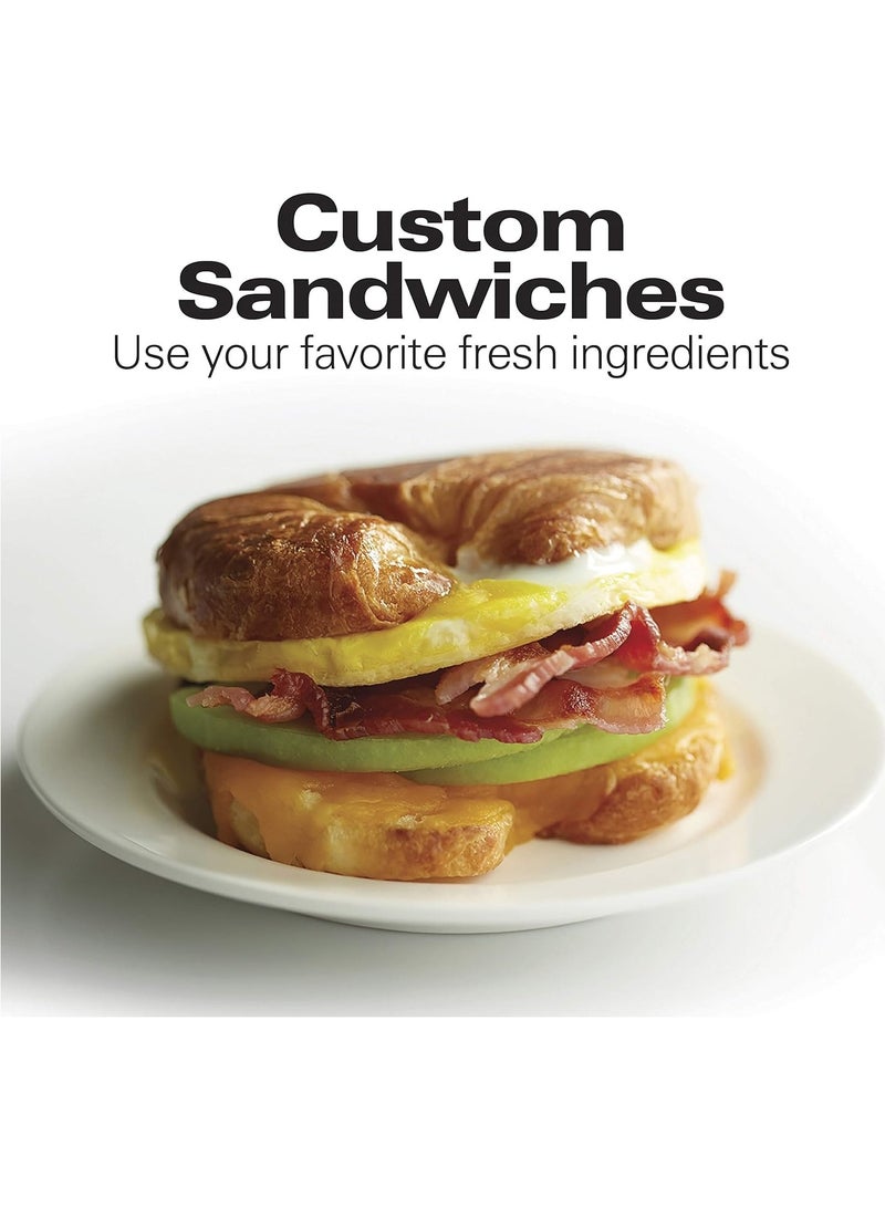 Bukela Breakfast Sandwich Maker with Egg Cooker Ring, Customize Ingredients, English Muffins, Croissants, Mini Waffles, Perfect White Elephant Gifts, Single, Black  - Image 3