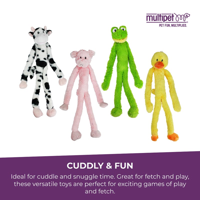 Multipet Swingin' Slevin Cow Dog Plush Toy - Squeaky Toys for All Dogs - Extra Soft Plush - Stuffed Animal for Cuddling & Playing - Cute (27â€, White, 5 Squeakers) - Image 5