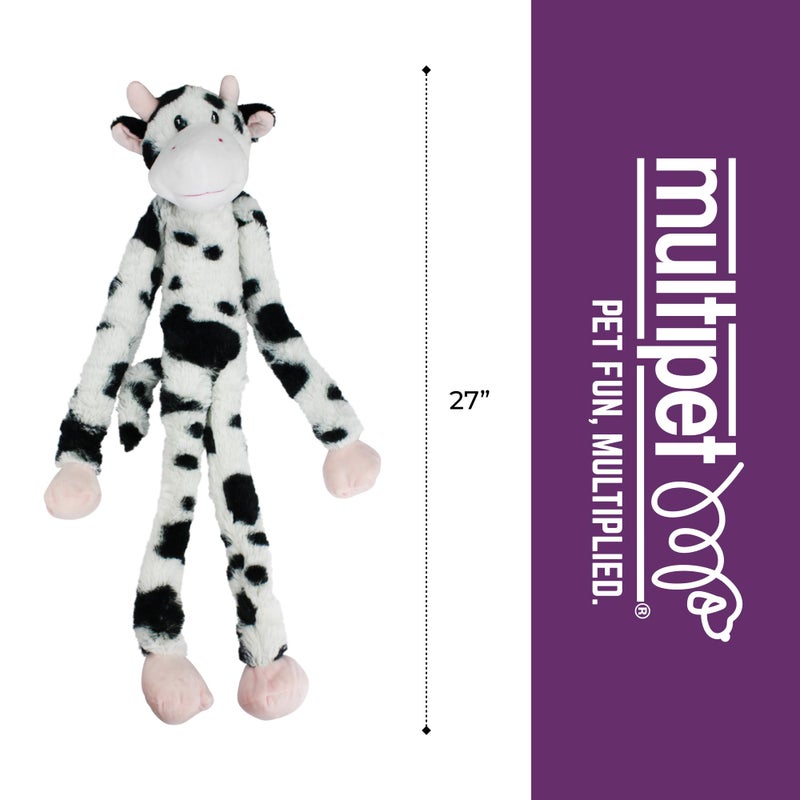 Multipet Swingin' Slevin Cow Dog Plush Toy - Squeaky Toys for All Dogs - Extra Soft Plush - Stuffed Animal for Cuddling & Playing - Cute (27â€, White, 5 Squeakers) - Image 4