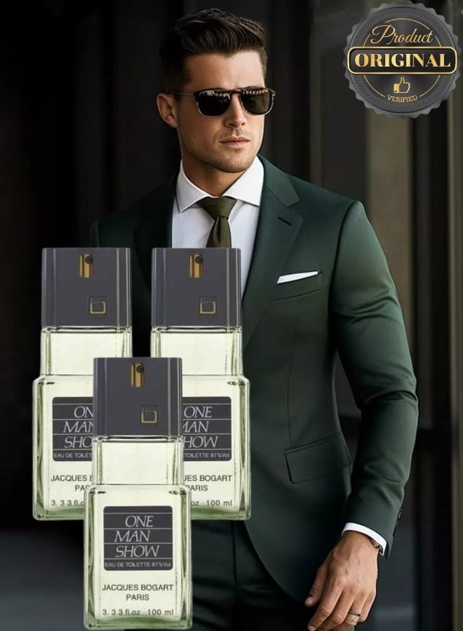 Jacques Bogart 3 Pieces One Man Show Perfume 100ML - Image 2