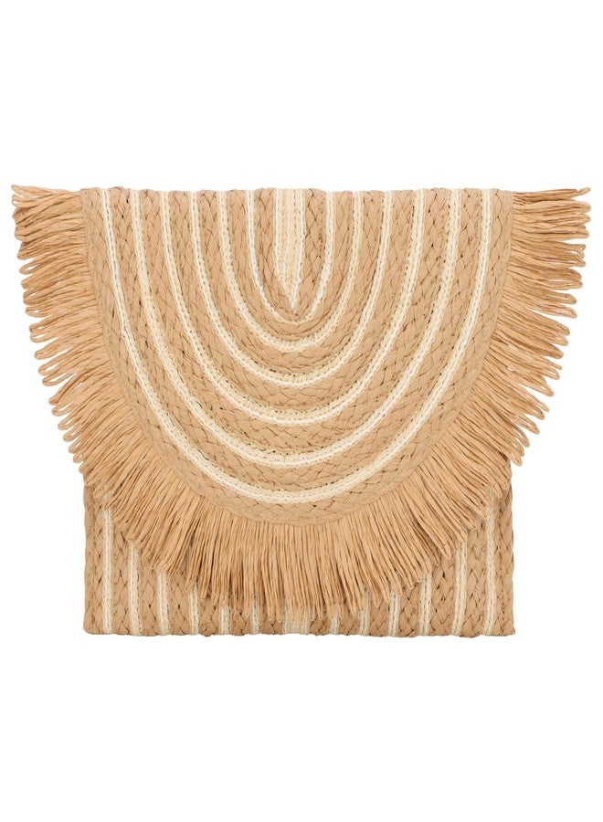Fecialy Women Fringe Straw Clutch Purses Envelope Summer Beach Bags Woven Clutch Handbags - Image 1