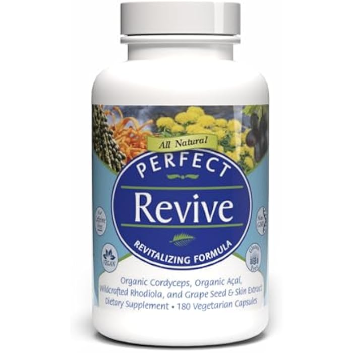 Perfect Supplements – Perfect Acai Revive – 180 Capsules – Organic Acai, Cordyceps, Grape Seed Extract & Rhodiola Rosea - Image 1