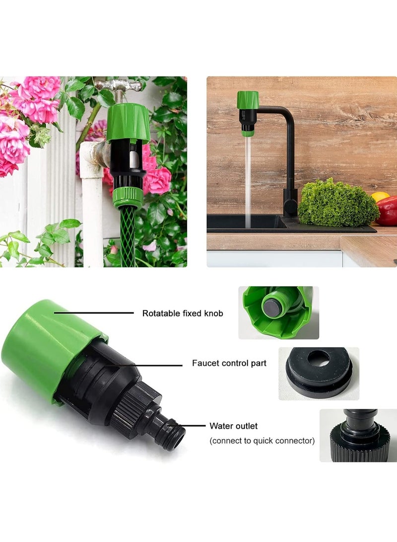 Mixer Tap Hose Connector - Two Sets Kitchen Garden Watering Pipe Snap Adaptor Tool, Universal Kitchen Pipe Joiner Fitting With 6-Point Female Faucet Connector - Image 4