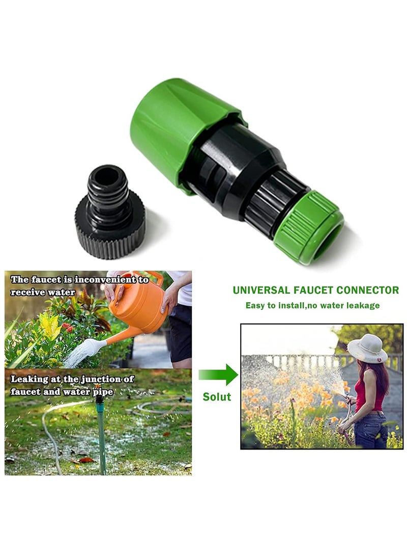 Mixer Tap Hose Connector - Two Sets Kitchen Garden Watering Pipe Snap Adaptor Tool, Universal Kitchen Pipe Joiner Fitting With 6-Point Female Faucet Connector - Image 3
