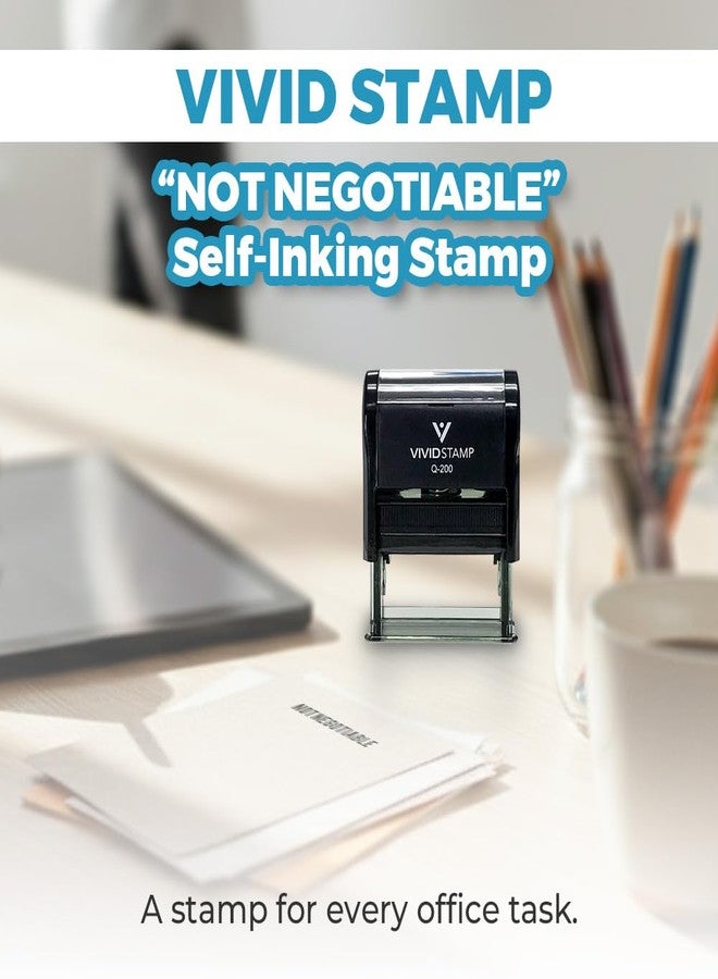 Vivid Stamp Not Negotiable Self Inking Rubber Stamp (Black Ink) - Large - Image 2