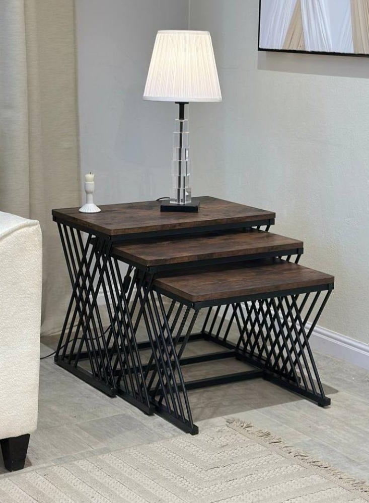 UNIKSAR Epic Triple Nesting Coffee Table Set with Sleek Storage Magic, Ultimate Luxe Living Room Furniture Gem - Image 1