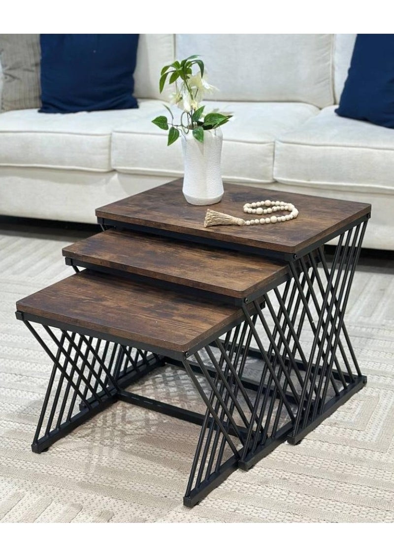 UNIKSAR Epic Triple Nesting Coffee Table Set with Sleek Storage Magic, Ultimate Luxe Living Room Furniture Gem - Image 3